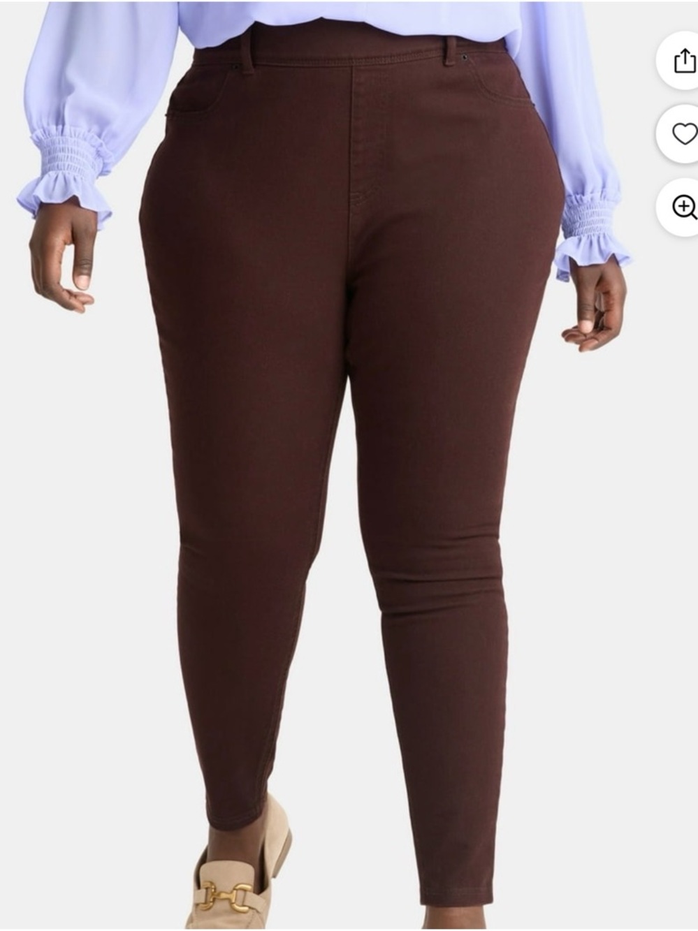 Terra & Sky Women's Skinny Jeans in Dark Brown